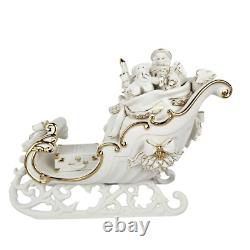 Grandeur Noel Santa and Sleigh Set with Reindeer 2001 Collectors Edition with Box