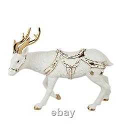 Grandeur Noel Santa and Sleigh Set with Reindeer 2001 Collectors Edition with Box