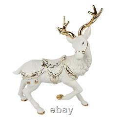 Grandeur Noel Santa and Sleigh Set with Reindeer 2001 Collectors Edition with Box