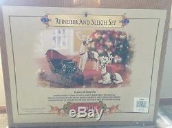 Grandeur Noel Sleigh & reindeer set Collector Edition 2003