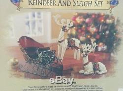 Grandeur Noel Sleigh & reindeer set Collector Edition 2003