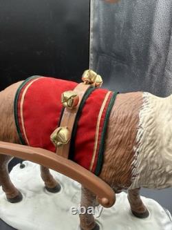 HOLIDAY CREATIONS 50807 Animated Reindeer & Santa In Sleigh Original Box 1997