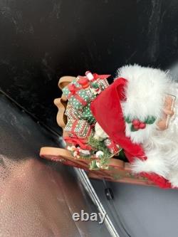 HOLIDAY CREATIONS 50807 Animated Reindeer & Santa In Sleigh Original Box 1997