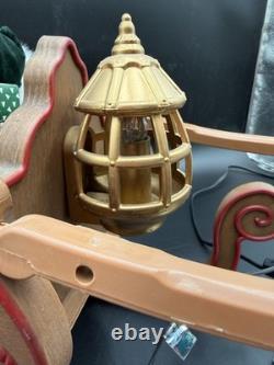 HOLIDAY CREATIONS 50807 Animated Reindeer & Santa In Sleigh Original Box 1997