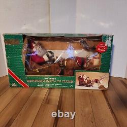 HOLIDAY CREATIONS 50807 Animated Reindeer & Santa In Sleigh Original Box 1997