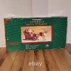 HOLIDAY CREATIONS 50807 Animated Reindeer & Santa In Sleigh Original Box 1997