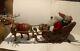 Holiday Creations Animated Lighted Musical Santa Sleigh Reindeer 36x18 Christmas