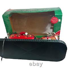 HOLIDAY CREATIONS Animated Musical Reindeer Santa On Sleigh Original Box Vintage