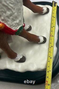 HOLIDAY CREATIONS Animated Musical Reindeer Santa On Sleigh Original Box Vintage