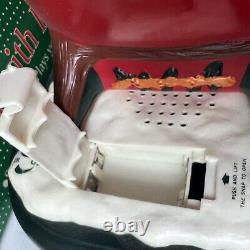 HOLIDAY CREATIONS Animated Musical Reindeer Santa On Sleigh Original Box Vintage