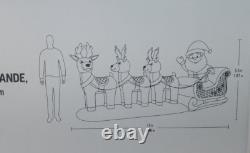 HOME ACCENTS 12 ft Santa Sleigh Reindeer Airblown LED Inflatable NEW Christmas