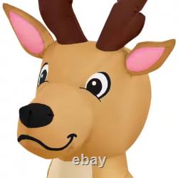 HOME ACCENTS 12 ft Santa Sleigh Reindeer Airblown LED Inflatable NEW Christmas