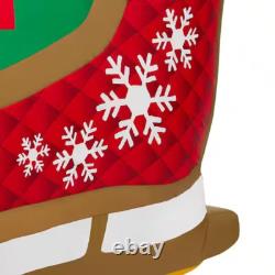 HOME ACCENTS 12 ft Santa Sleigh Reindeer Airblown LED Inflatable NEW Christmas