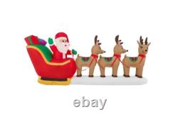 HOME ACCENTS SANTA SLEIGH REINDEER 12'x 5.5' INFLATABLE AIRBLOWN LED LIGHTS