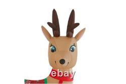 HOME ACCENTS SANTA SLEIGH REINDEER 12'x 5.5' INFLATABLE AIRBLOWN LED LIGHTS
