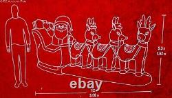HOME ACCENTS SANTA SLEIGH REINDEER 12'x 5.5' INFLATABLE AIRBLOWN LED LIGHTS