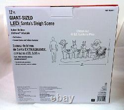 HOME ACCENTS SANTA SLEIGH REINDEER 12'x 5.5' INFLATABLE AIRBLOWN LED LIGHTS
