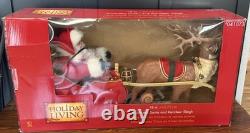 HTF 41 Holiday Living Animated Reindeer & VTG Santa On Sleigh Lamp Christmas