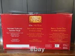 HTF 41 Holiday Living Animated Reindeer & VTG Santa On Sleigh Lamp Christmas