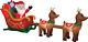 Huge 12.5 Ft Christmas Santa Reindeer Sled Sleigh Airblown Inflatable Gemmy
