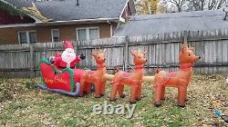 HUGE! 16 FOOT Santa Claus Sleigh Reindeer Airblown Inflatable Christmas Light Up