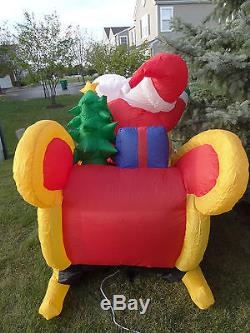 HUGE 16' Gemmy Inflatable Airblown Christmas Santa Claus Sleigh Reindeer Blow Up