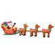 Huge 16' Inflatable Airblown Santa In Sleigh With Reindeer Christmas Yard Decor