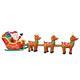 Huge 16' Inflatable Airblown Santa In Sleigh With Reindeers Christmas Yard Decor