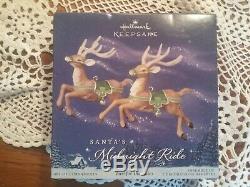 Hallmark 2005 Santa's Midnight Ride 6 Reindeer & Santa's Sleigh New IN box