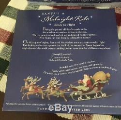 Hallmark 2005 Santas Midnight Ride Sleigh & 8 Reindeers Ornaments Complete