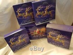 Hallmark Keepsake Midnight Ride set of Santa's Sleigh & 8 Reindeer in Boxes