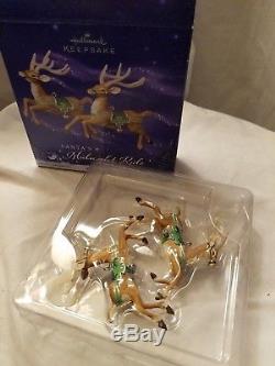 Hallmark Keepsake Midnight Ride set of Santa's Sleigh & 8 Reindeer in Boxes