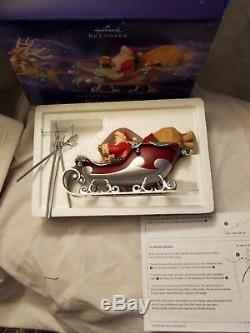 Hallmark Keepsake Midnight Ride set of Santa's Sleigh & 8 Reindeer in Boxes