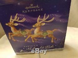 Hallmark Keepsake Midnight Ride set of Santa's Sleigh & 8 Reindeer in Boxes