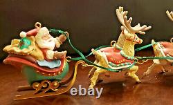 Hallmark Keepsake Ornament SANTA & HIS REINDEER with sleigh reins IOB MINT 1992