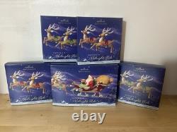 Hallmark Keepsake Santa's Midnight Ride 8 Reindeer Sleigh Complete Set