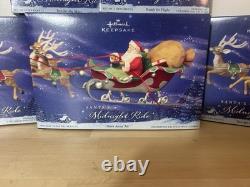 Hallmark Keepsake Santa's Midnight Ride 8 Reindeer Sleigh Complete Set