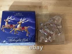 Hallmark Keepsake Santa's Midnight Ride 8 Reindeer Sleigh Complete Set