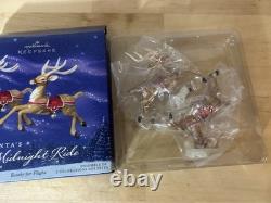 Hallmark Keepsake Santa's Midnight Ride 8 Reindeer Sleigh Complete Set
