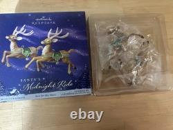 Hallmark Keepsake Santa's Midnight Ride 8 Reindeer Sleigh Complete Set
