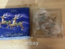 Hallmark Keepsake Santa's Midnight Ride 8 Reindeer Sleigh Complete Set