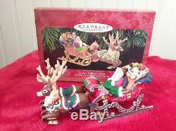 Hallmark Ornament RARE Santa's Magical Sleigh 1997 Colorway Repaint Reindeer