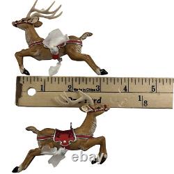 Hallmark Ornaments Santa's Midnight Ride Sleigh and 8 Reindeer 2005 Christmas