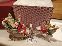 Hallmark Porcelain Sleigh Reindeer KOC Event Exclusive 2017 Santa Claus Ornament