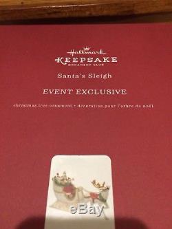 Hallmark Porcelain Sleigh Reindeer KOC Event Exclusive 2017 Santa Claus Ornament