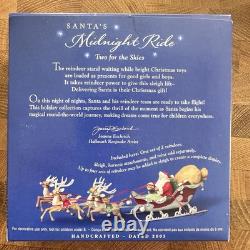 Hallmark Santa Midnight Ride Table Top Dash Away Sleigh & 8 Reindeer Set 2005