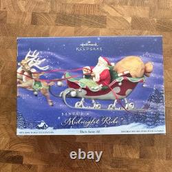 Hallmark Santa Midnight Ride Table Top Dash Away Sleigh & 8 Reindeer Set 2005