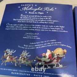 Hallmark Santa Midnight Ride Table Top Dash Away Sleigh & 8 Reindeer Set 2005