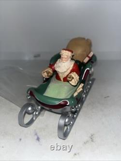 Hallmark Santa Midnight Ride Table Top Dash Away Sleigh & 8 Reindeer Set 2005
