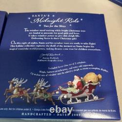 Hallmark Santa Midnight Ride Table Top Dash Away Sleigh & 8 Reindeer Set 2005